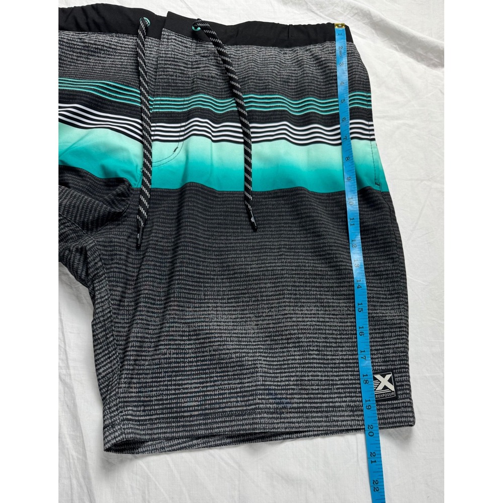 ZEROXPOSUR Mens Swim Trunks Board Shorts XL Grey Icing Recycled Liner Zip Pocket - Picture 11 of 13
